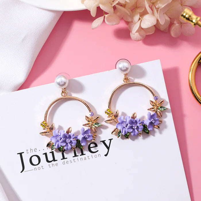 Crystal Petal Earrings