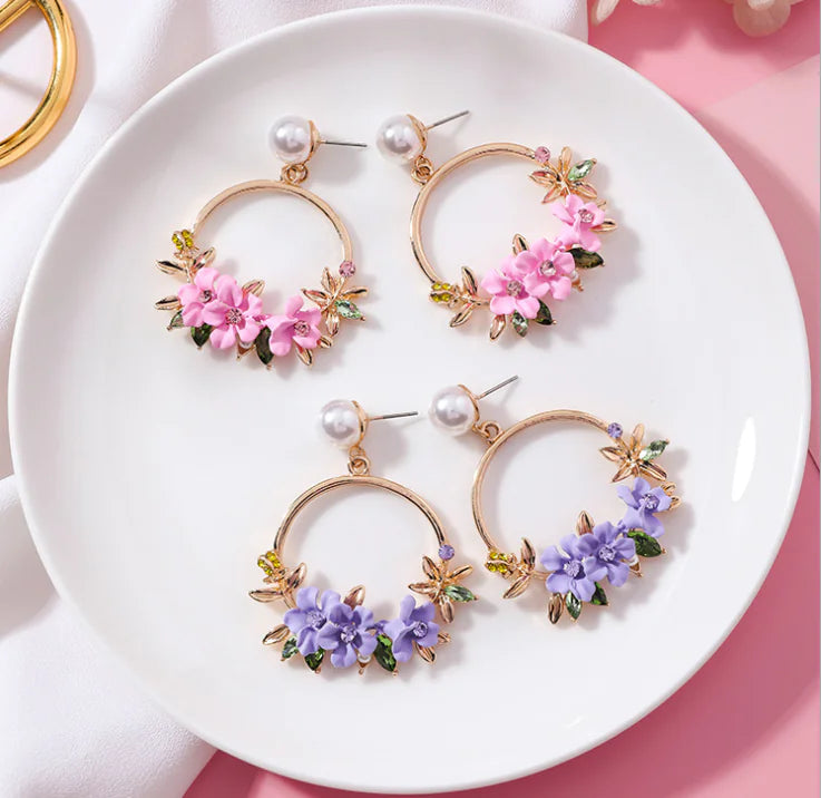 Crystal Petal Earrings