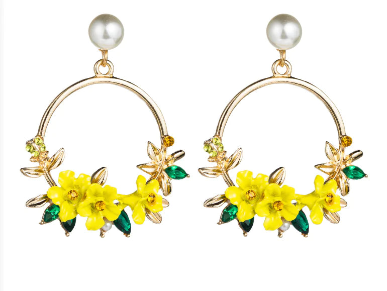 Crystal Petal Earrings