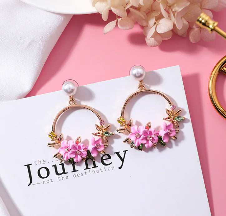 Crystal Petal Earrings